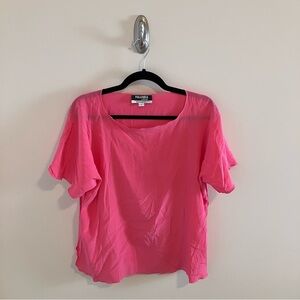 Vintage Yolanda Lorente Hand Painted 100% Silk Blouse in Pink Large